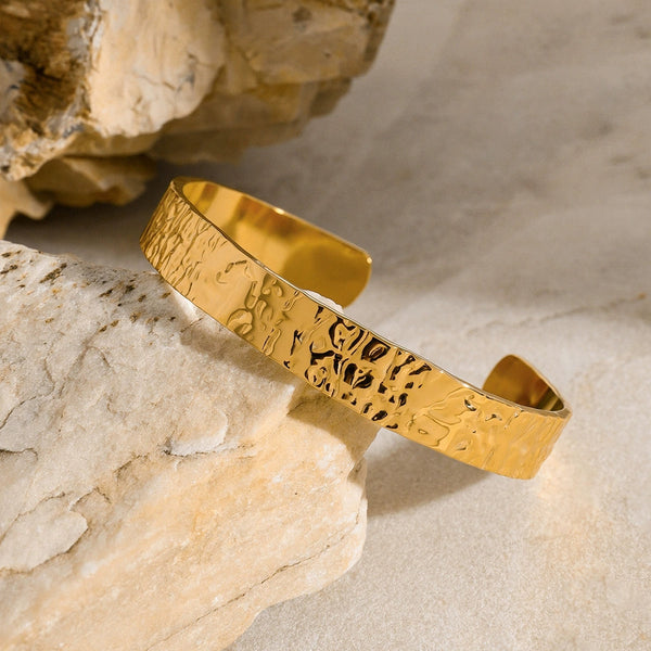 Hammered Open Bangle
