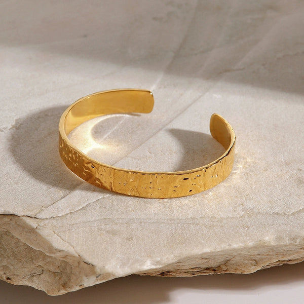 Hammered Open Bangle