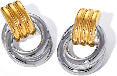 Elegant Two-Tone Earring