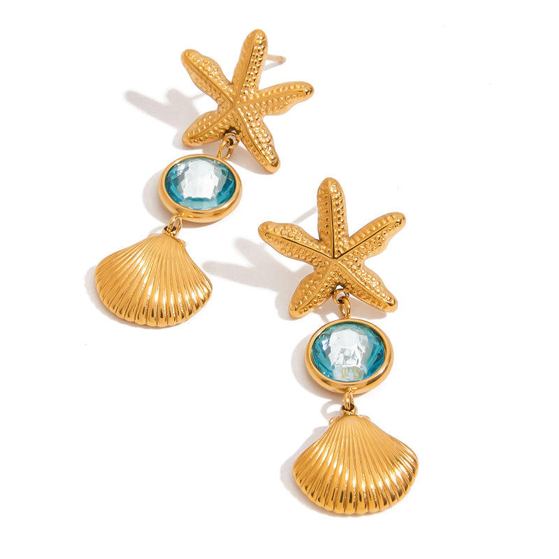 Starfish & Shell Earring