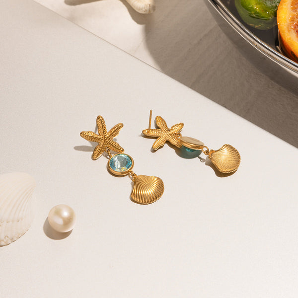 Starfish & Shell Earring