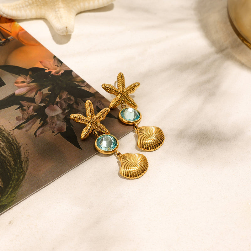 Starfish & Shell Earring
