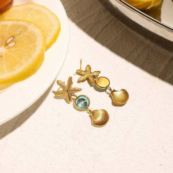 Starfish & Shell Earring