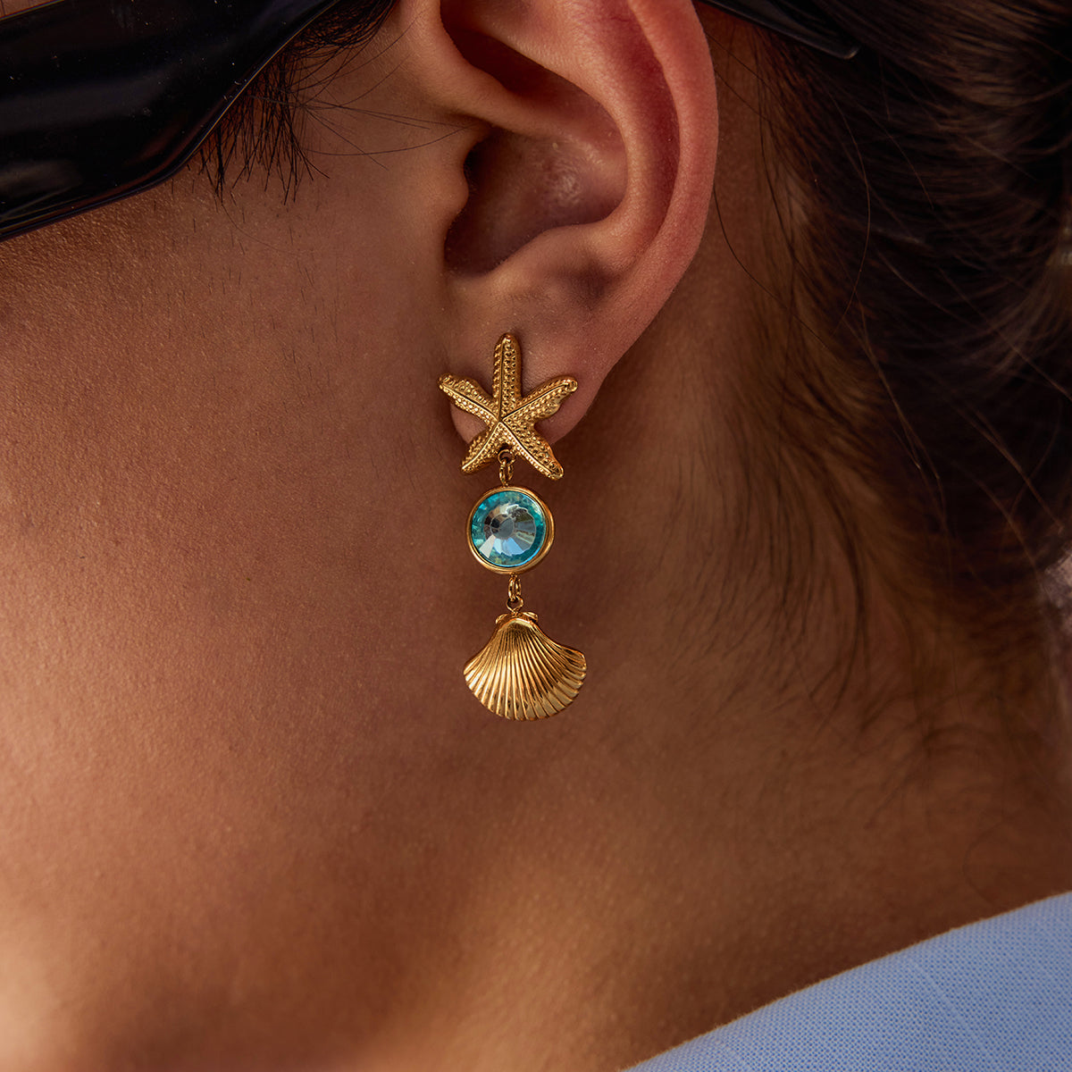 Starfish & Shell Earring