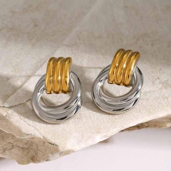 Elegant Two-Tone Earring