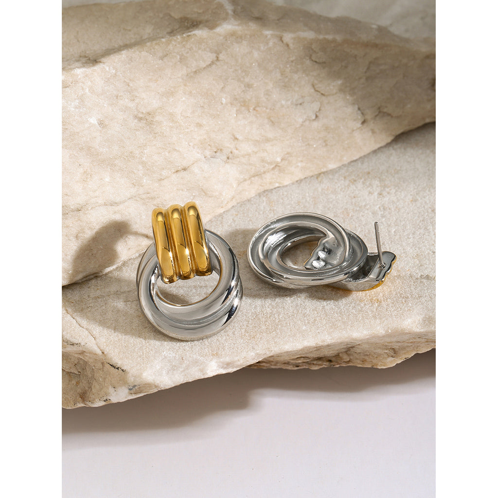 Elegant Two-Tone Earring