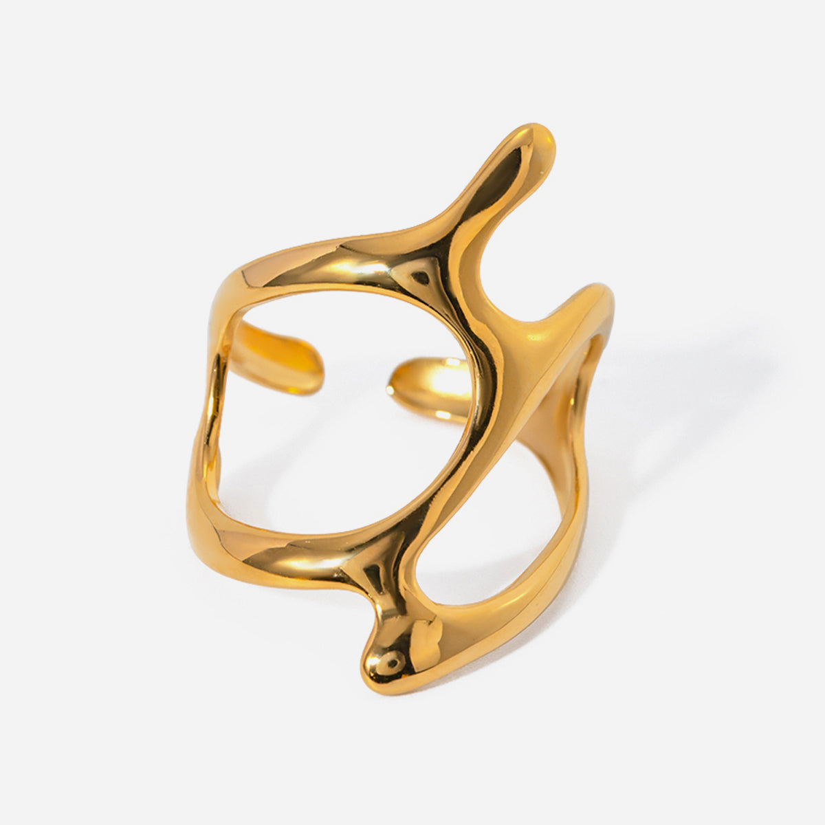 Gold bracelet on a white background