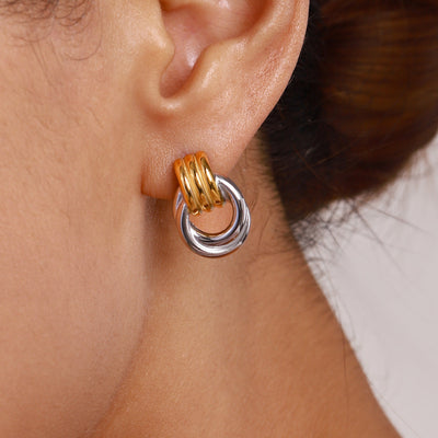 Elegant Two-Tone Earring